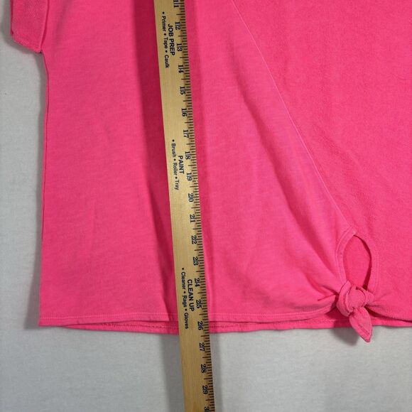 ANTHROPOLOGIE PILCRO Short Sleeve Sweatshirt Tee  Hot Pink 100% Cotton - Picture 5 of 9